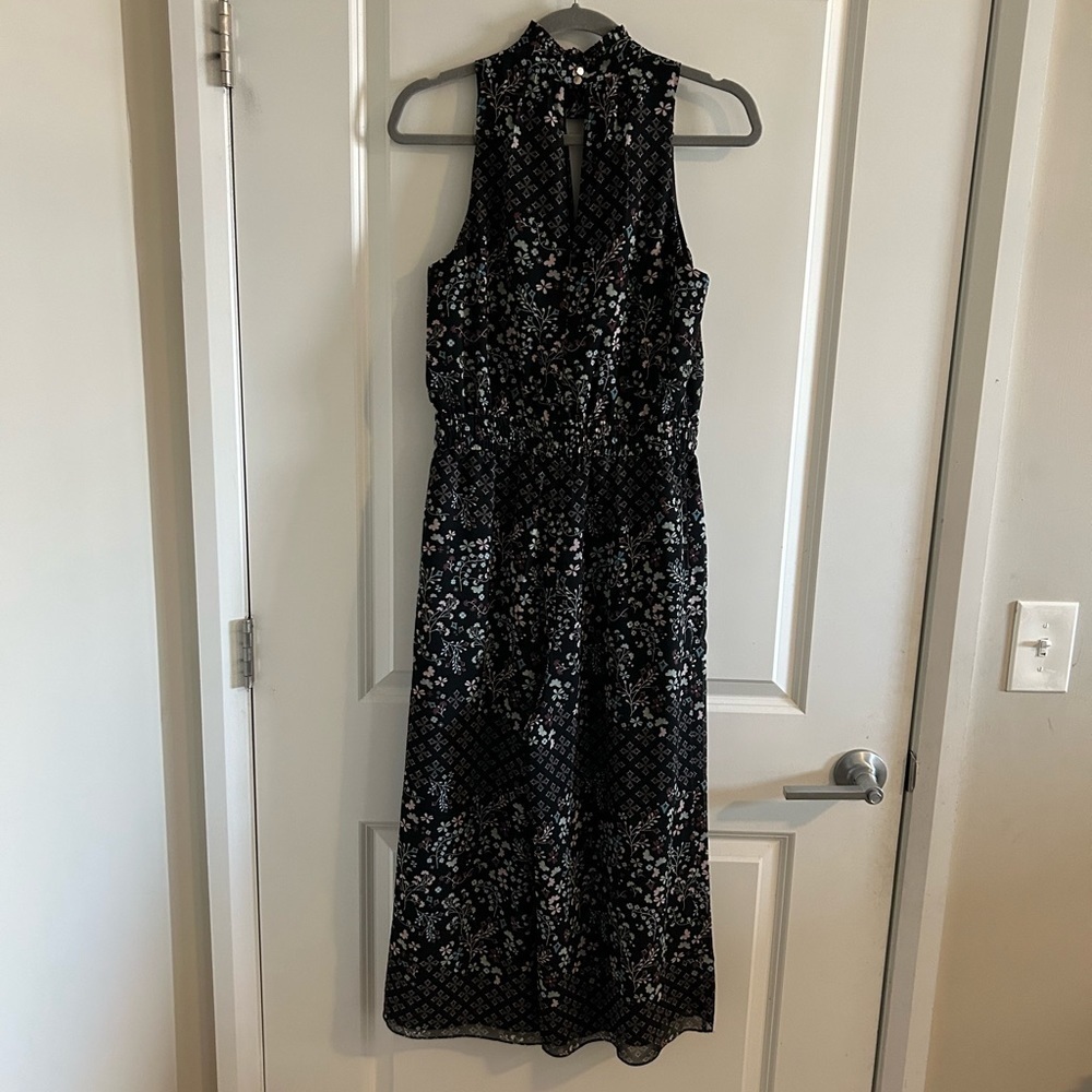 TED Baker Black Marcila Hazel High Neck Wide Leg Floral Jumpsuit - Picture 3 of 9